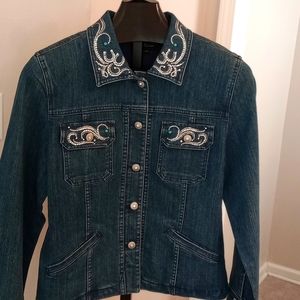 Christine Alexander Rhinestone Jean Jacket